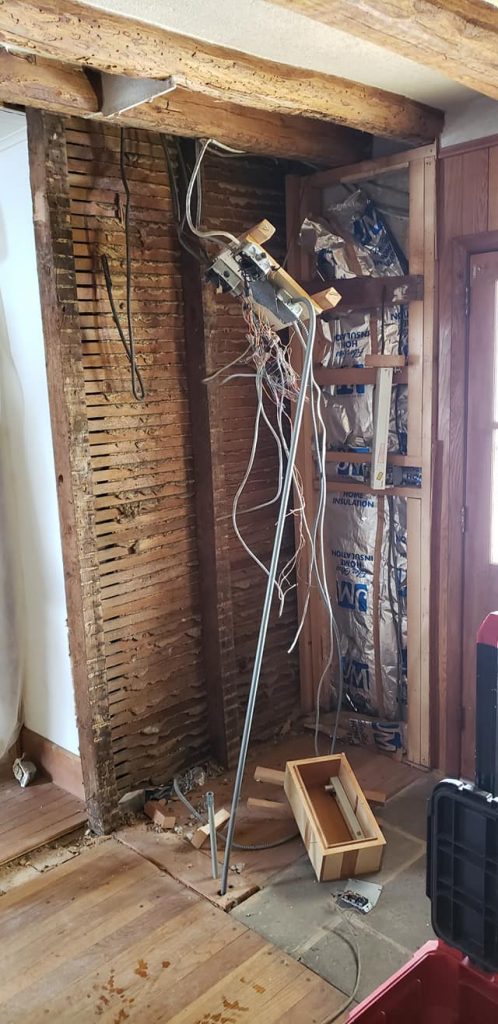 Small farmhouse remodel project that RKN Mechanical is helping on with Blessing Electric